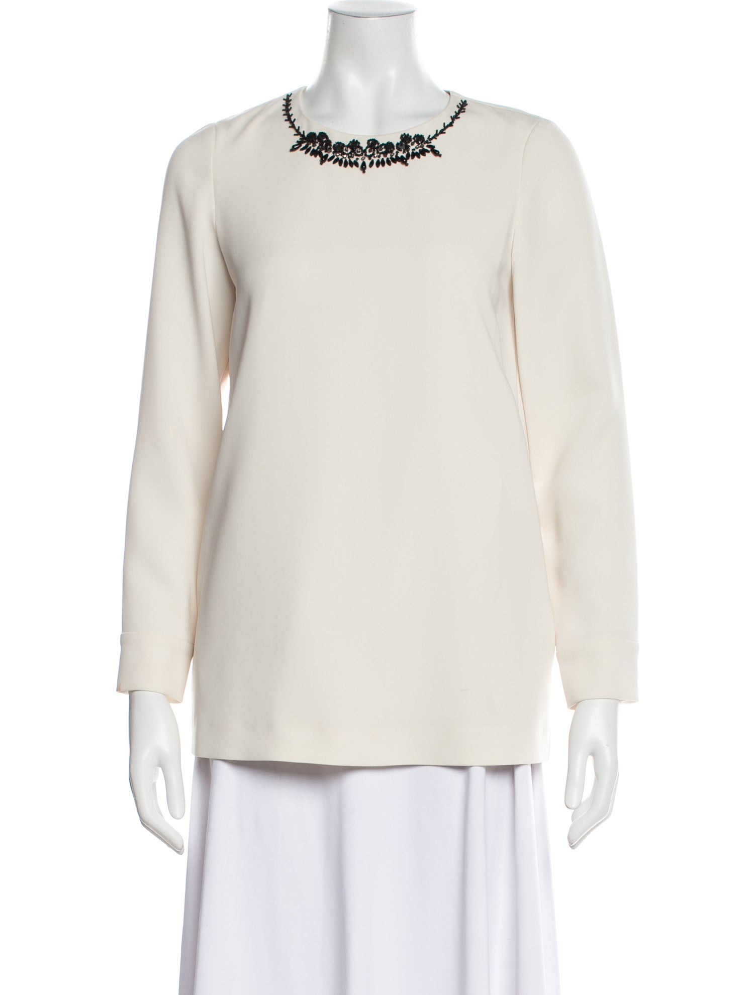 Max Mara Studio Crew Neck Long Sleeve Blouse