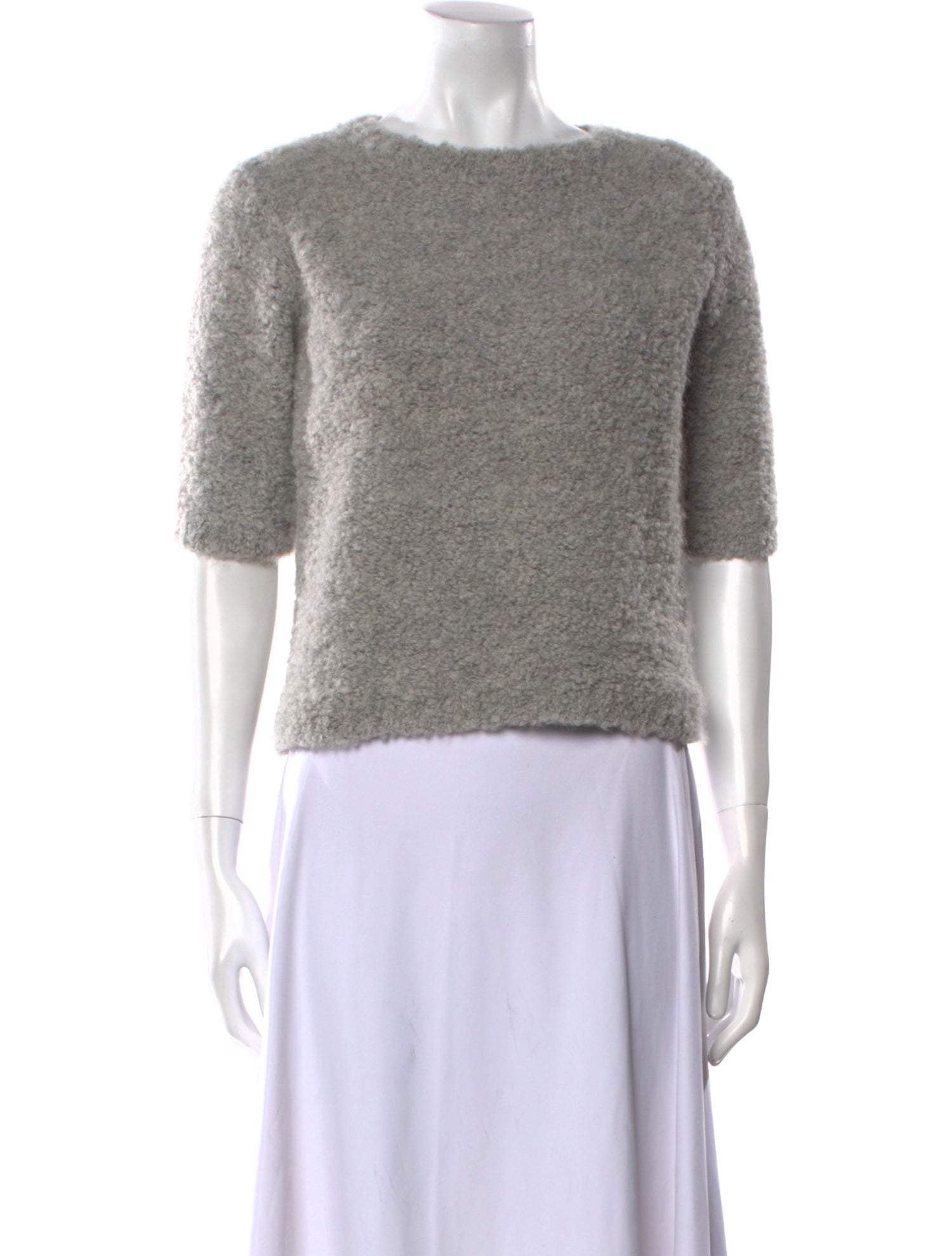 Max Mara Studio Wool Scoop Neck Crop Top