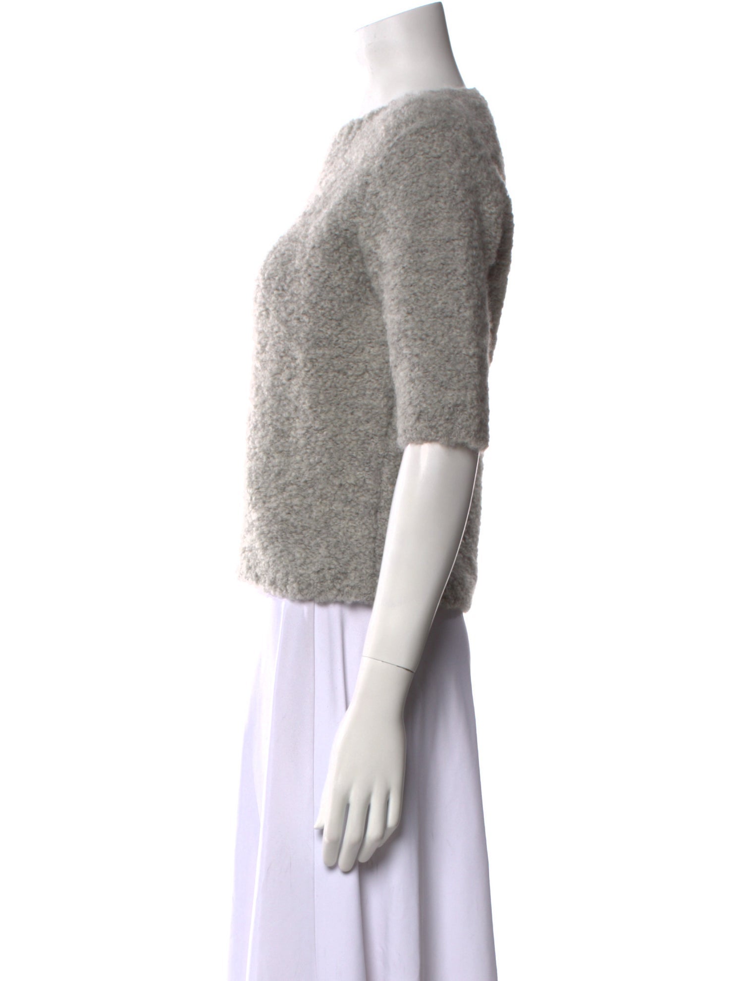 Max Mara Studio Wool Scoop Neck Crop Top