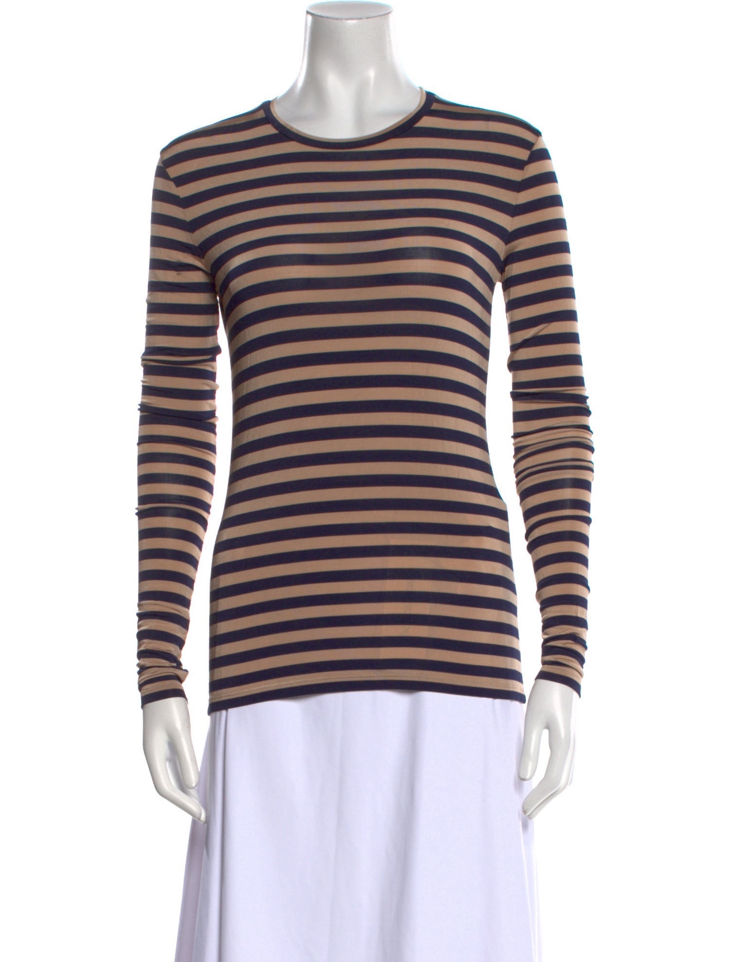 Max Mara Studio Striped Crew Neck T-Shirt w/ Tags