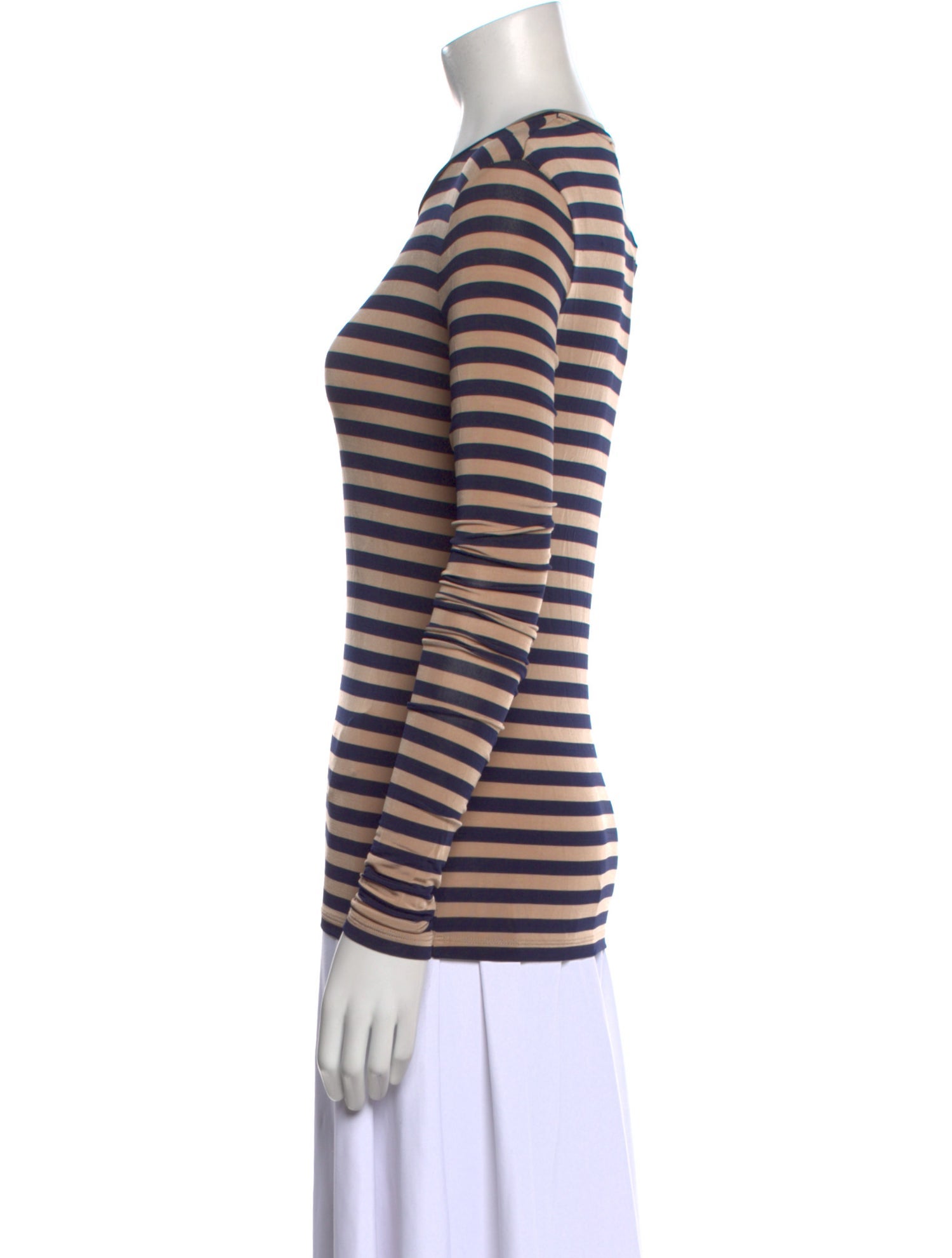 Max Mara Studio Striped Crew Neck T-Shirt w/ Tags