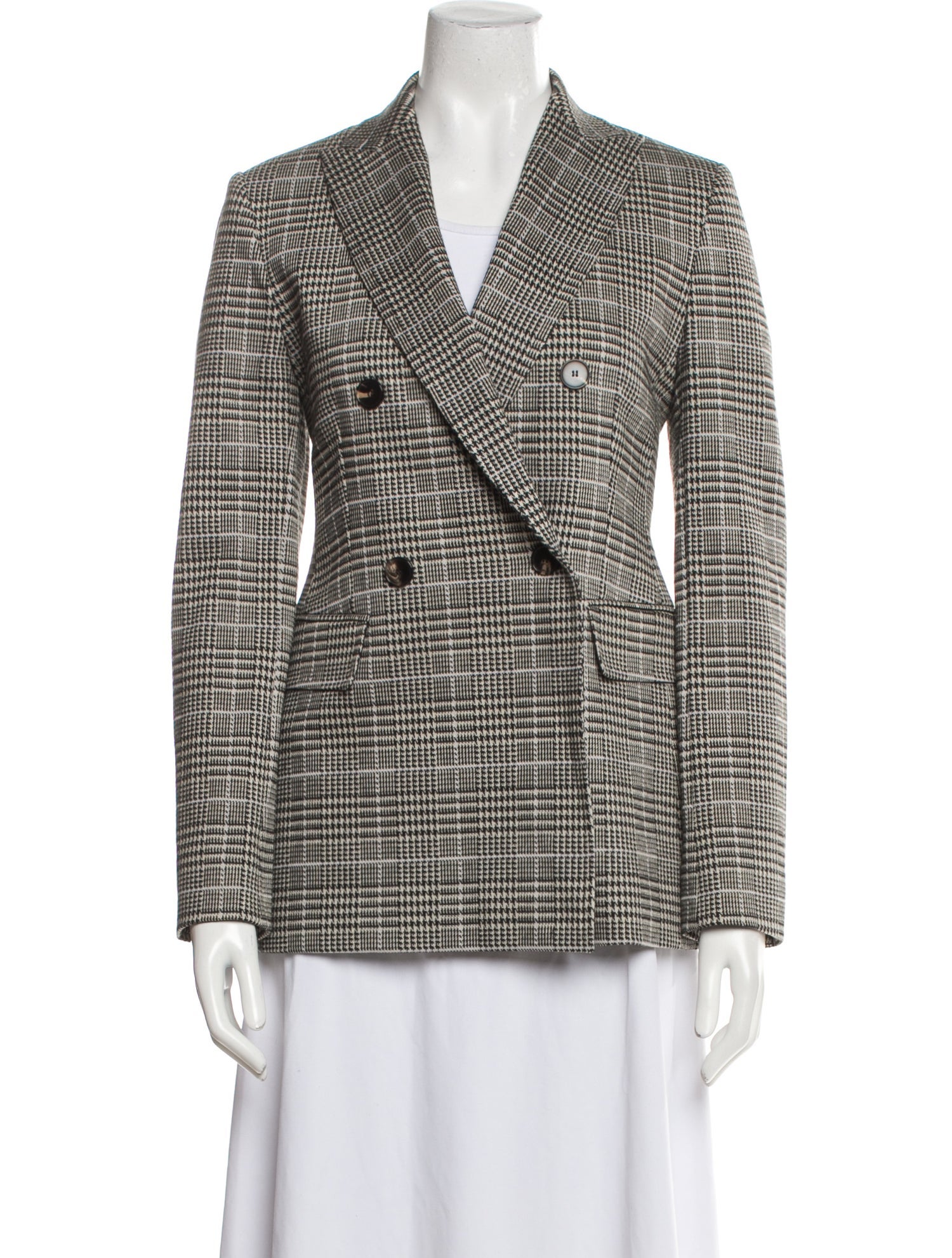 Max Mara Studio Plaid Print Blazer