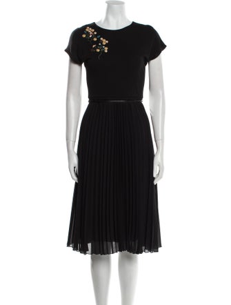 Max Mara Studio Crew Neck Midi Length Dress