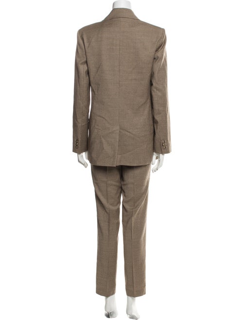 Max Mara Studio Virgin Wool Plaid Print Pantsuit