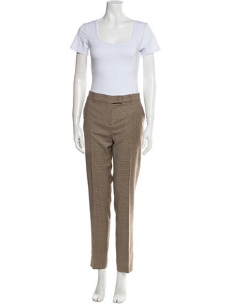 Max Mara Studio Virgin Wool Plaid Print Pantsuit