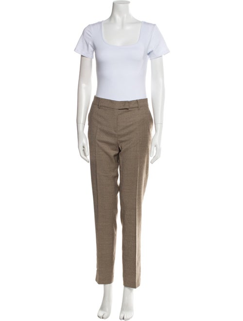 Max Mara Studio Virgin Wool Plaid Print Pantsuit