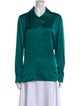 Max Mara Studio Silk Long Sleeve Button-Up Top