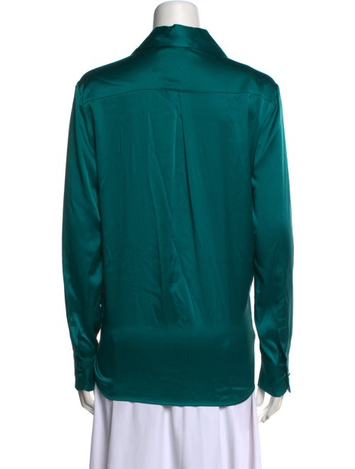 Max Mara Studio Silk Long Sleeve Button-Up Top