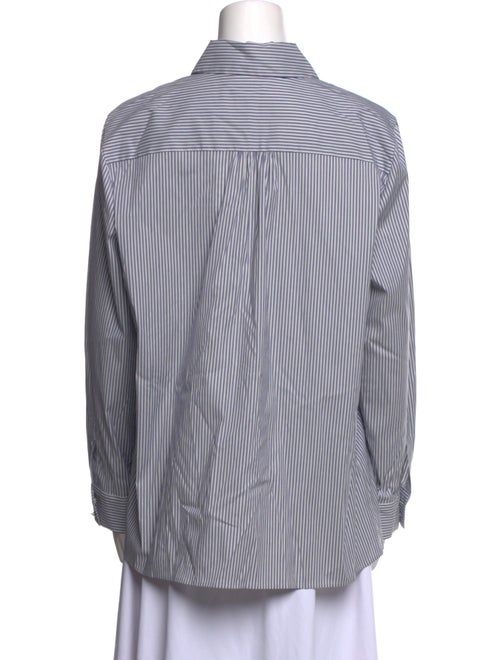 Max Mara Studio Striped Long Sleeve Button-Up Top