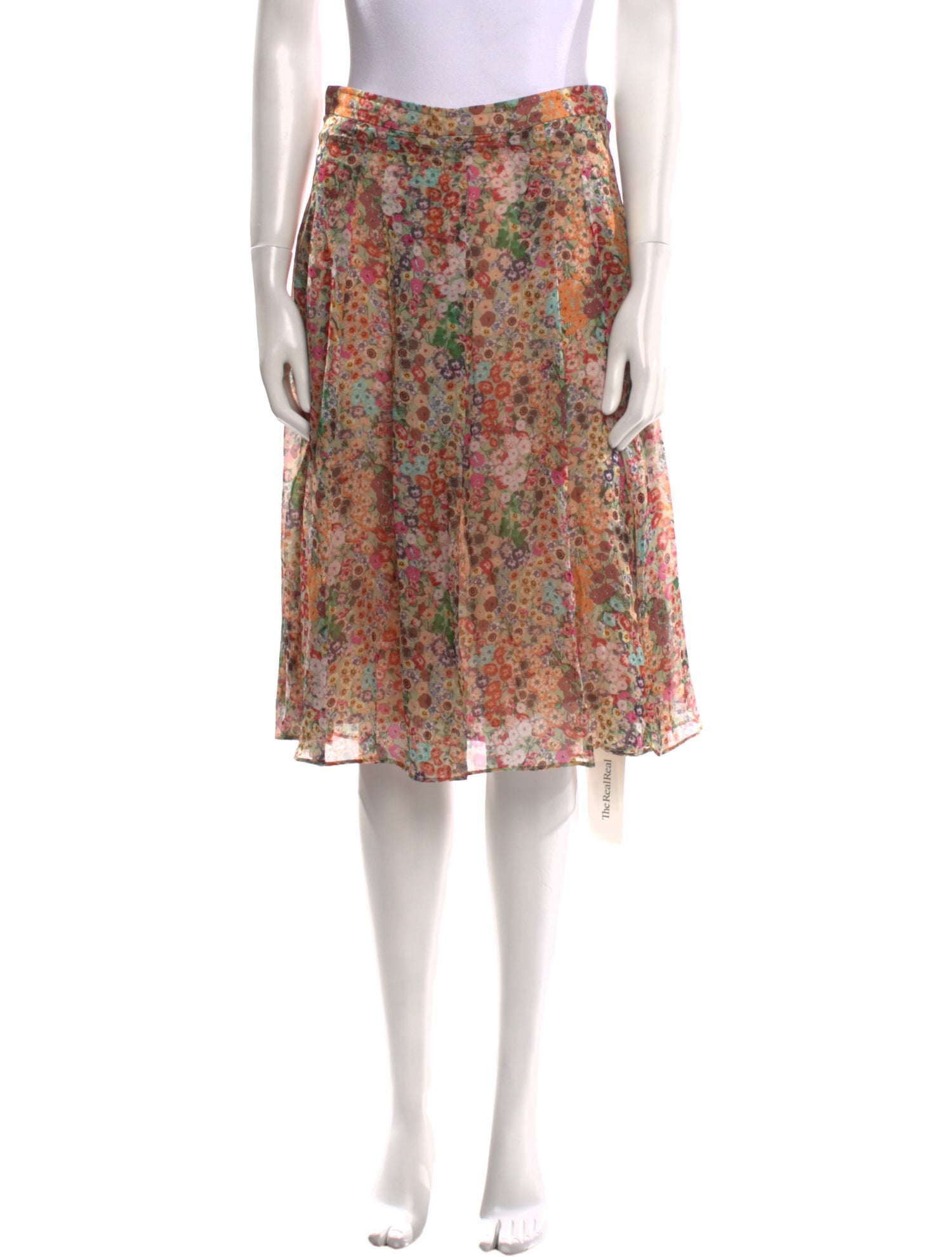 Max Mara Studio Floral Print Knee-Length Skirt