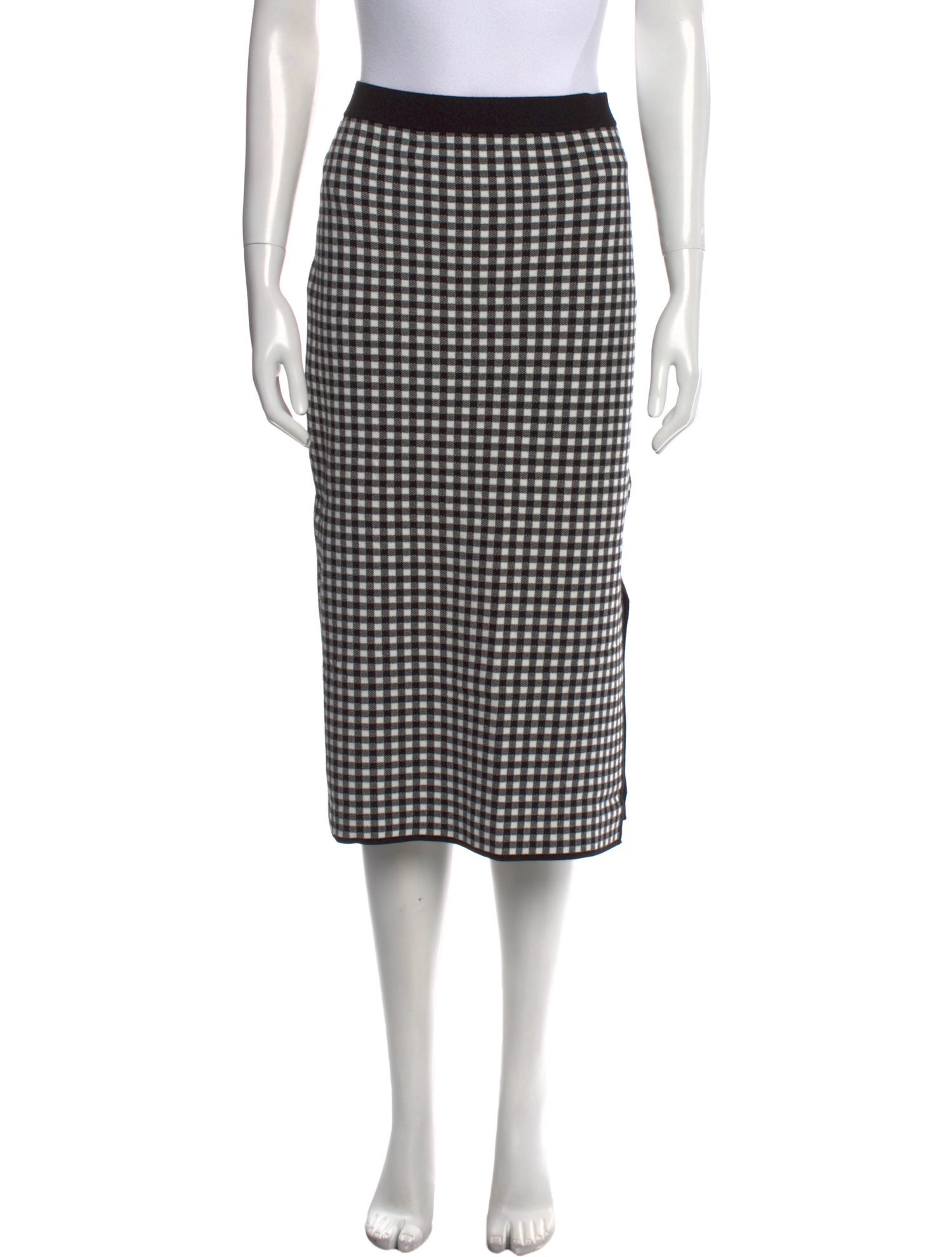 Max Mara Studio Plaid Print Midi Length Skirt