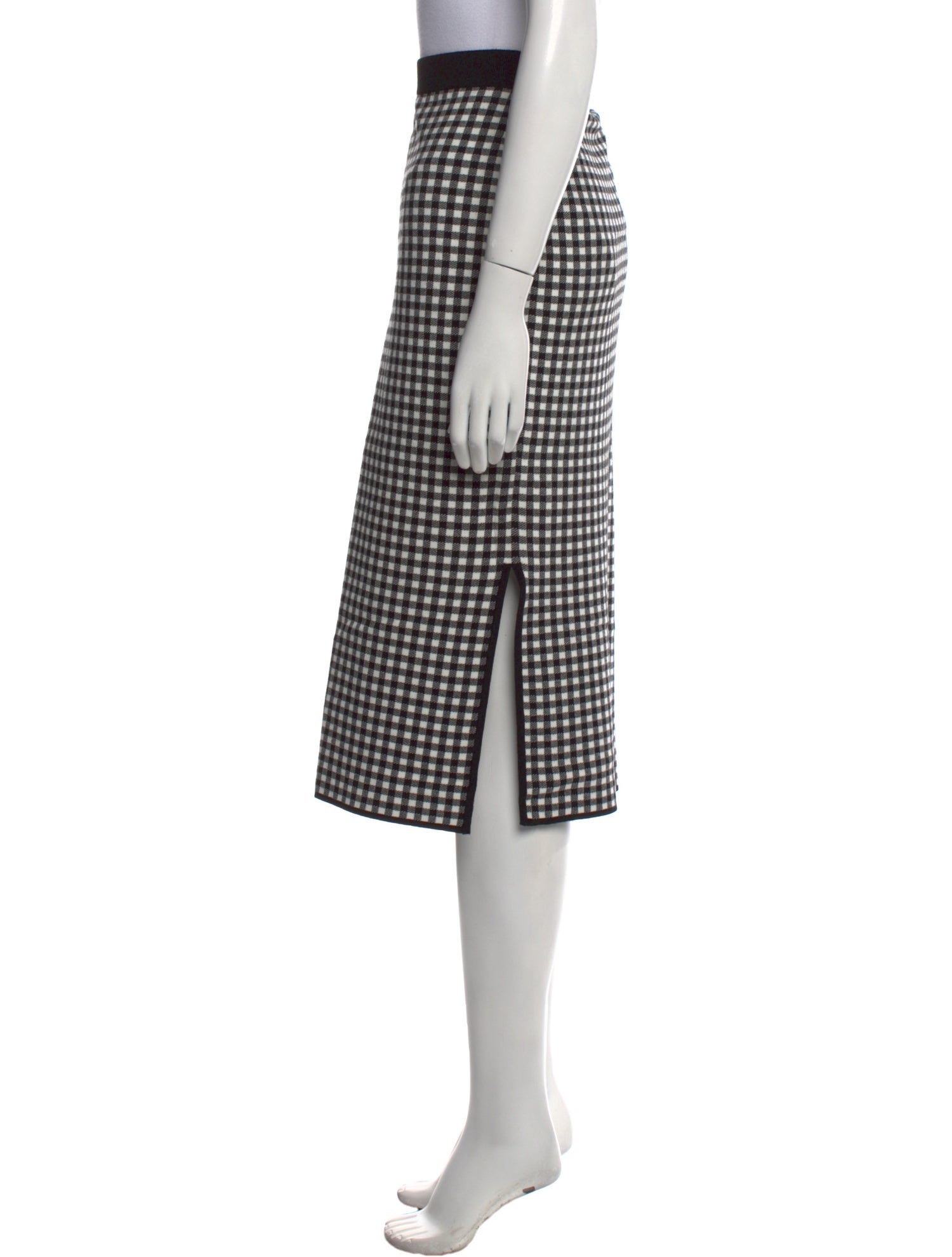 Max Mara Studio Plaid Print Midi Length Skirt