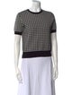 Max Mara Studio Virgin Wool Plaid Print Top