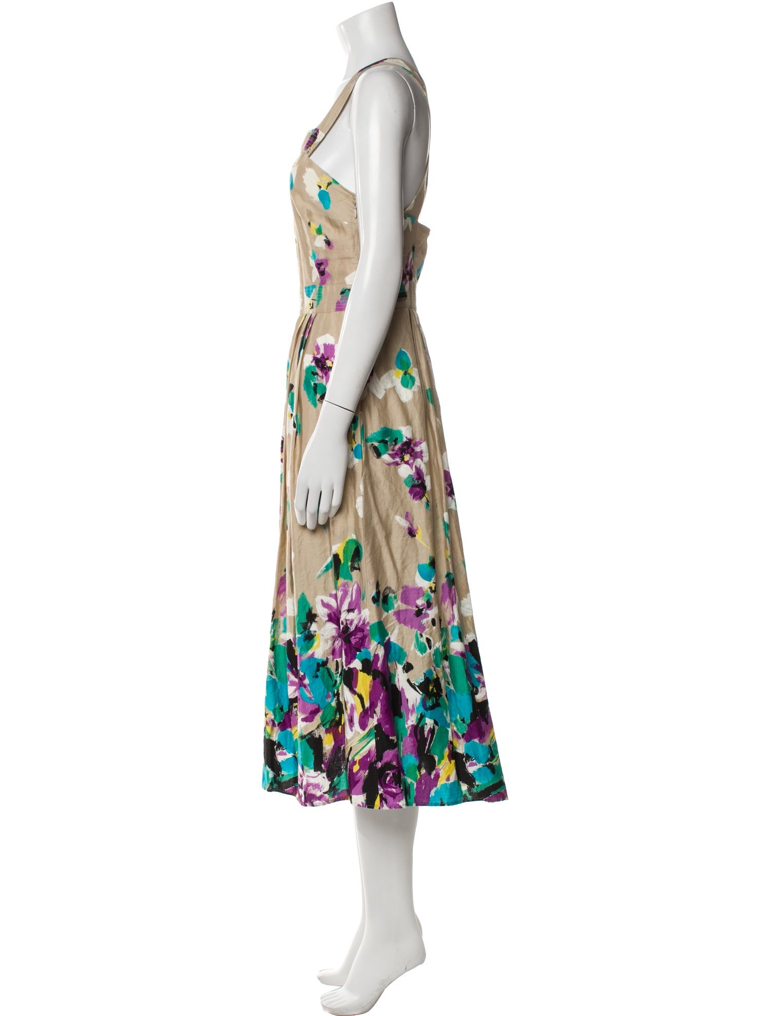 Max Mara Studio Floral Print Midi Length Dress