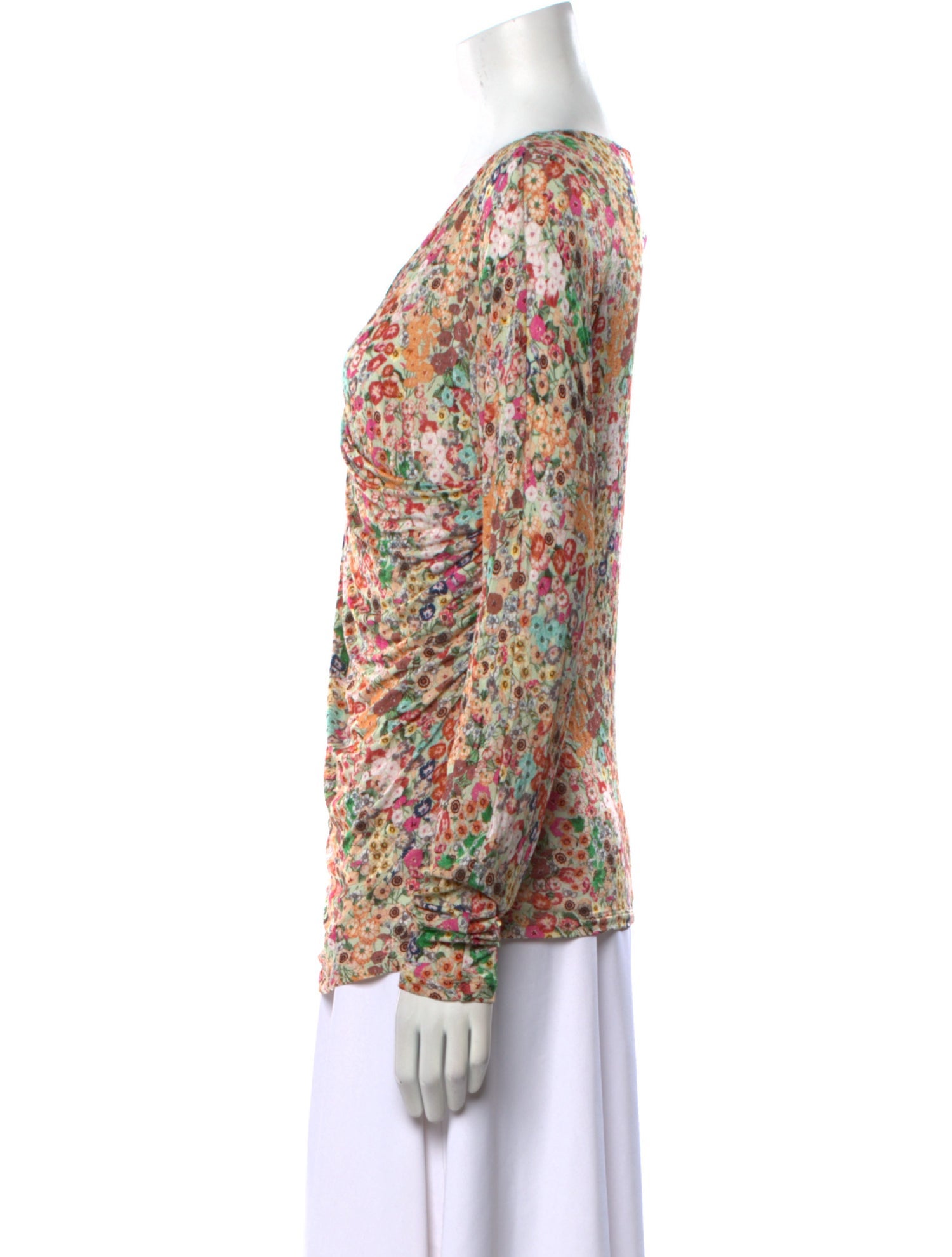 Max Mara Studio Floral Print Cowl Neck Blouse