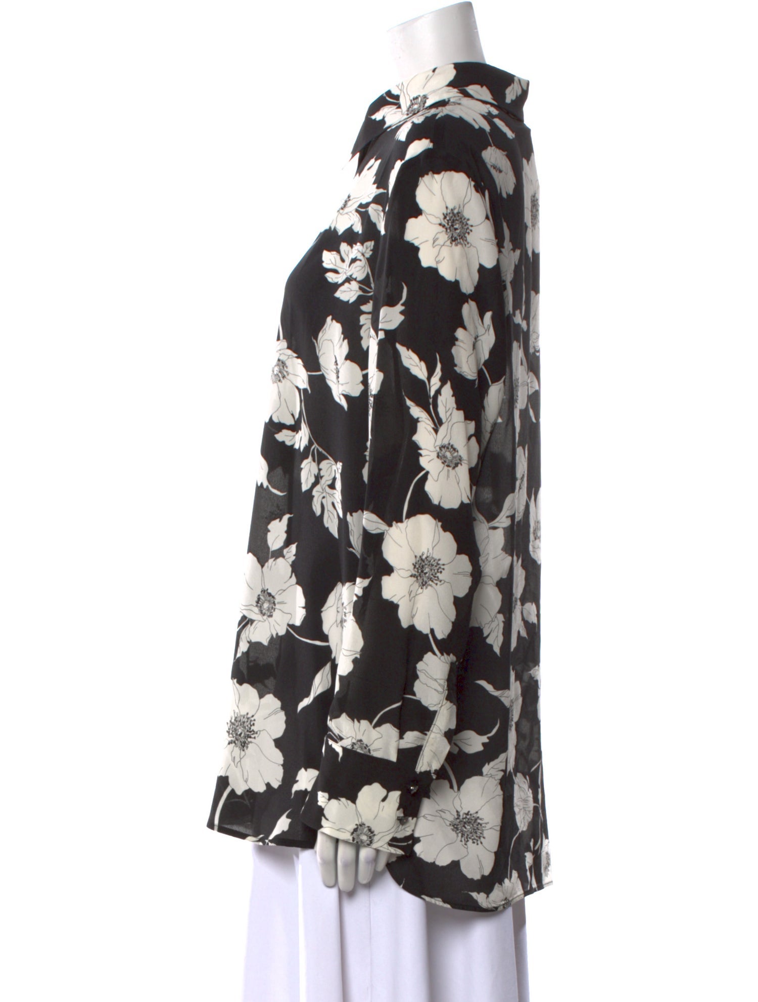 Max Mara Studio Silk Floral Print Top