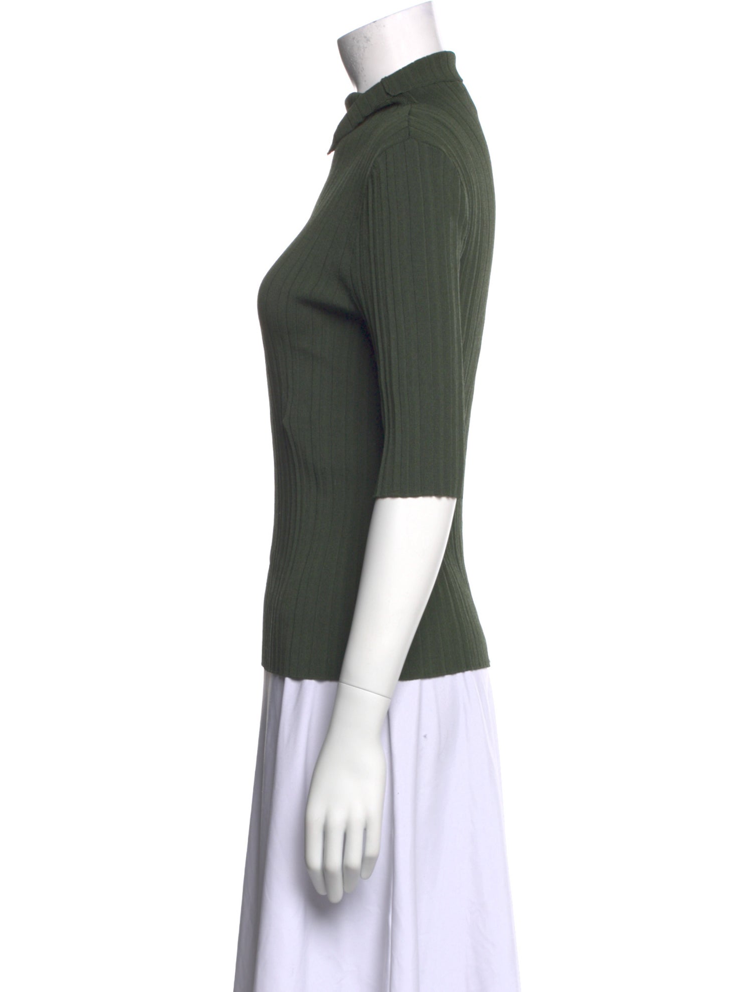 Max Mara Studio Turtleneck Three-Quarter Sleeve Top