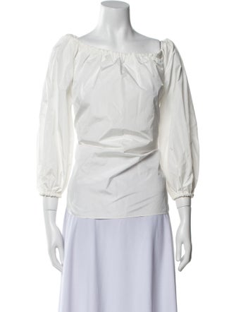 Max Mara Studio Off-The-Shoulder Three-Quarter Sleeve Blouse