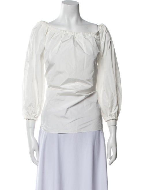 Max Mara Studio Off-The-Shoulder Three-Quarter Sleeve Blouse