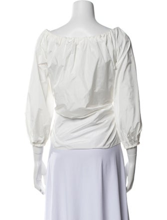 Max Mara Studio Off-The-Shoulder Three-Quarter Sleeve Blouse