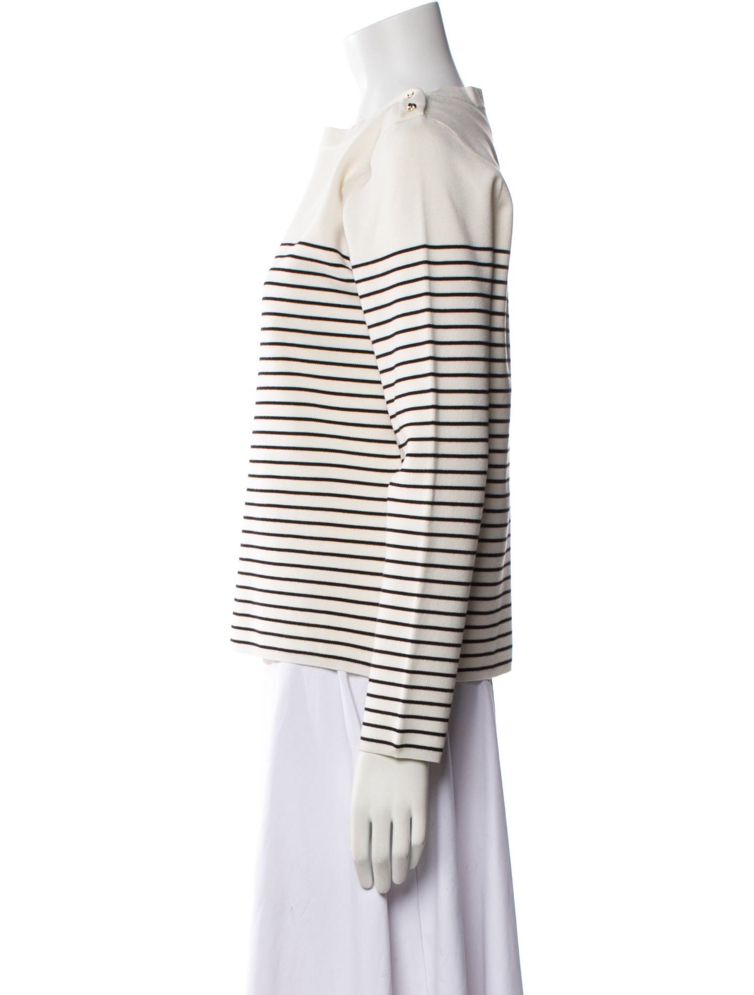 Max Mara Studio Striped Bateau Neckline Sweatshirt