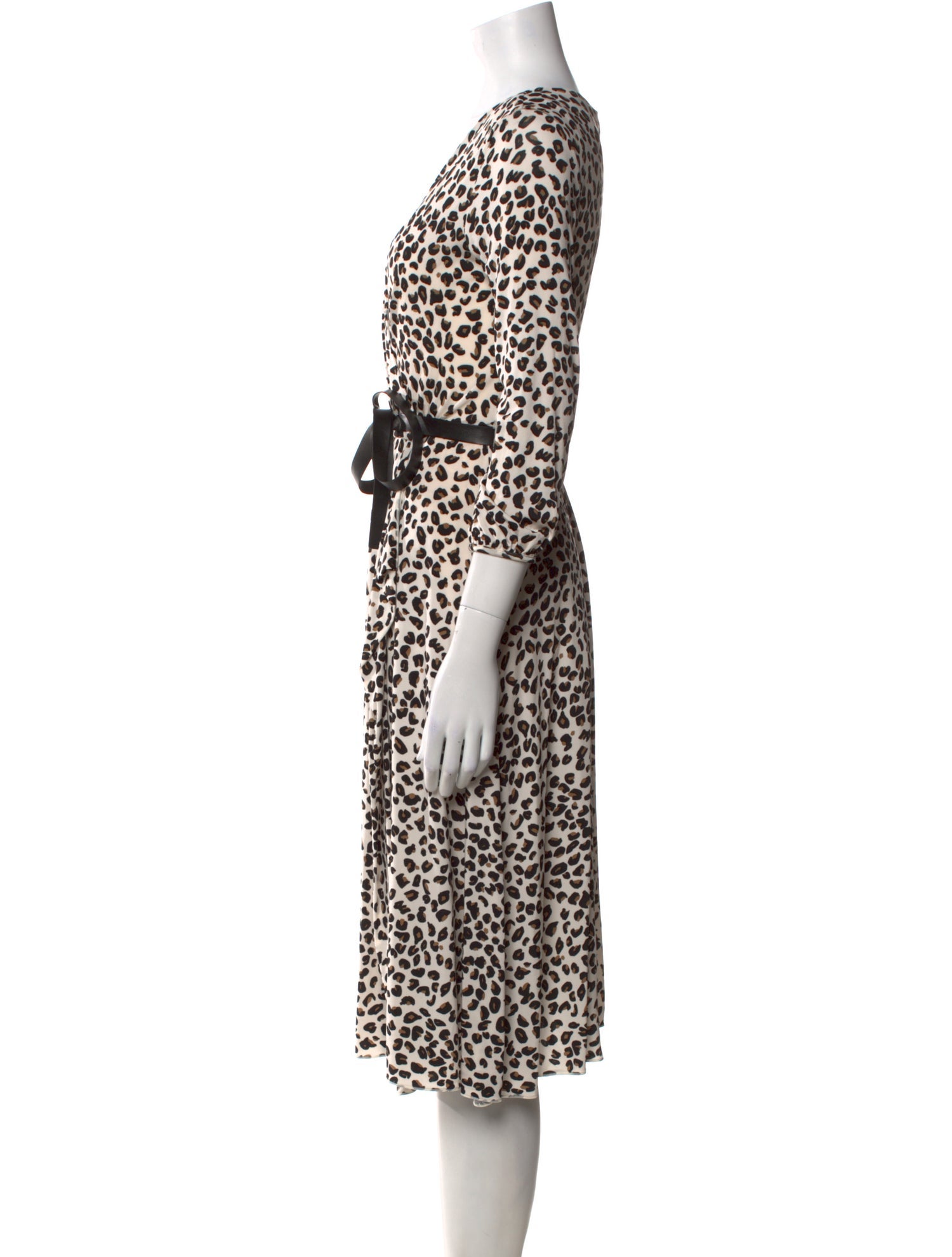 Max Mara Studio Animal Print Midi Length Dress