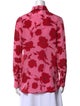 Max Mara Studio Silk Floral Print Button-Up Top