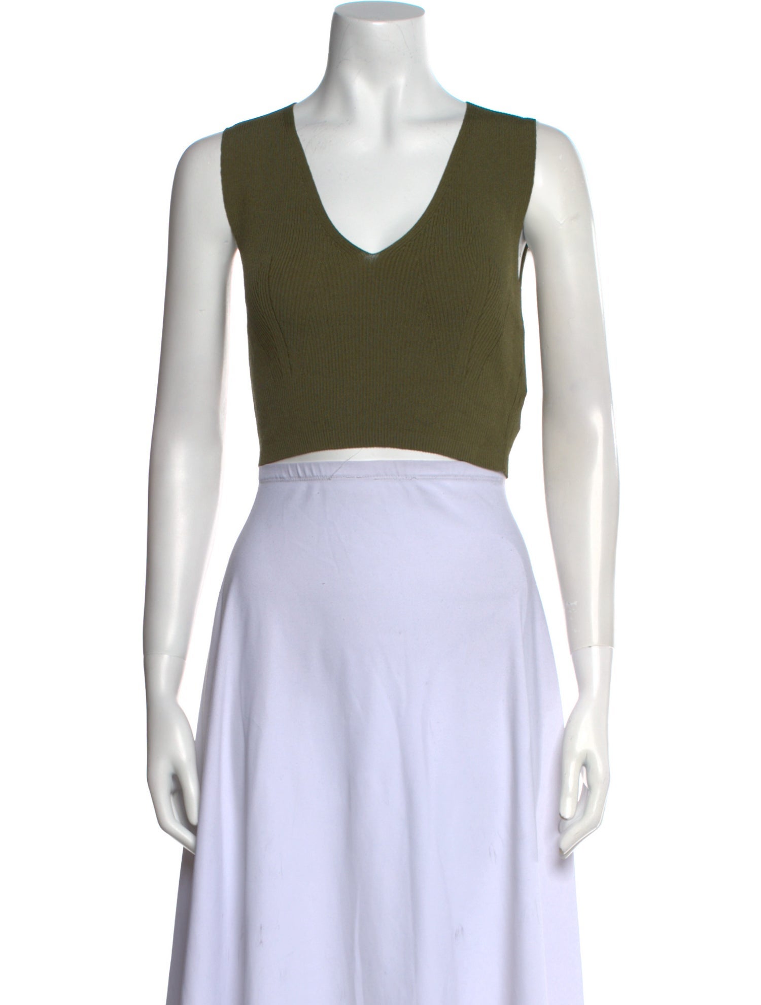 Max Mara Studio V-Neck Sleeveless Crop Top