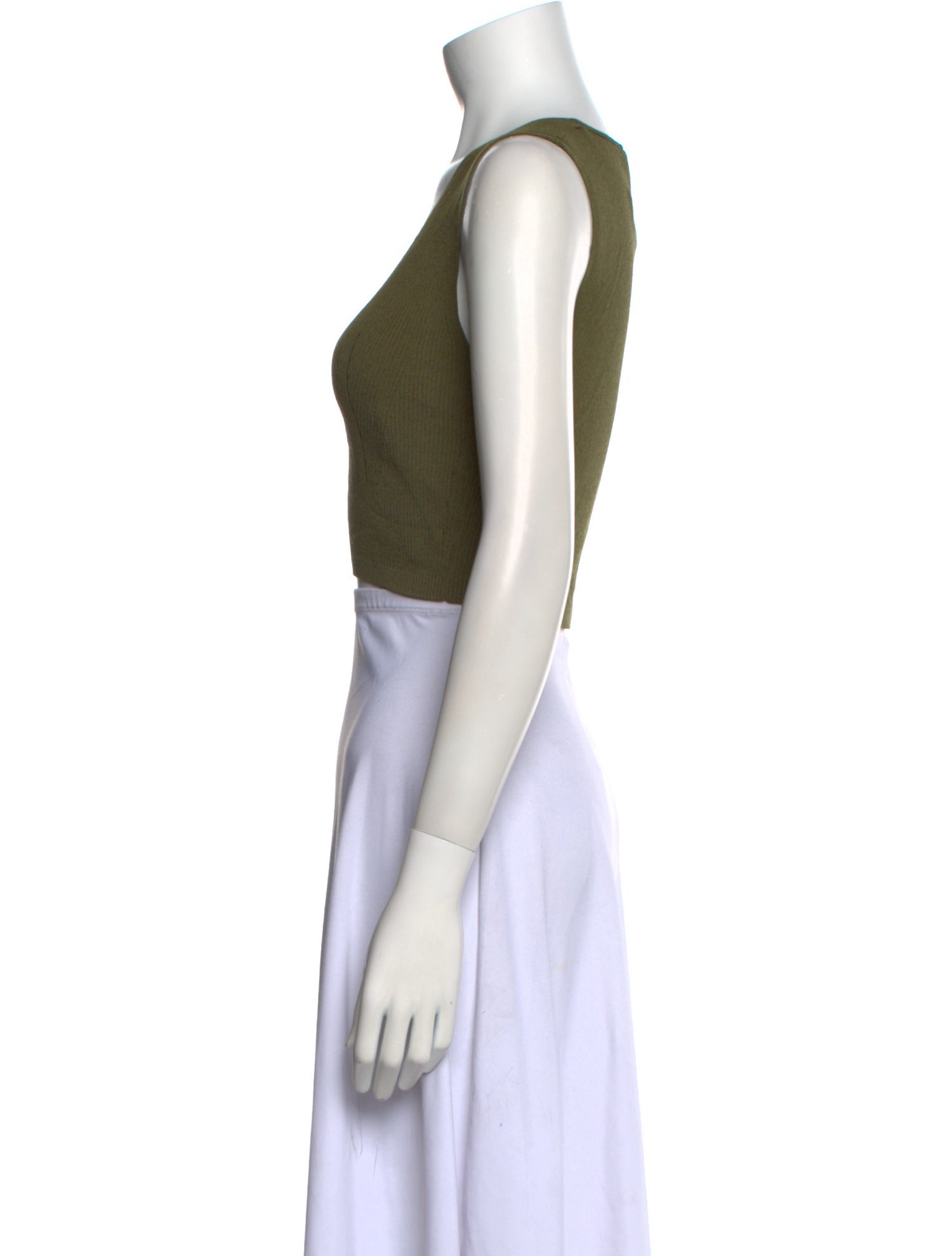 Max Mara Studio V-Neck Sleeveless Crop Top