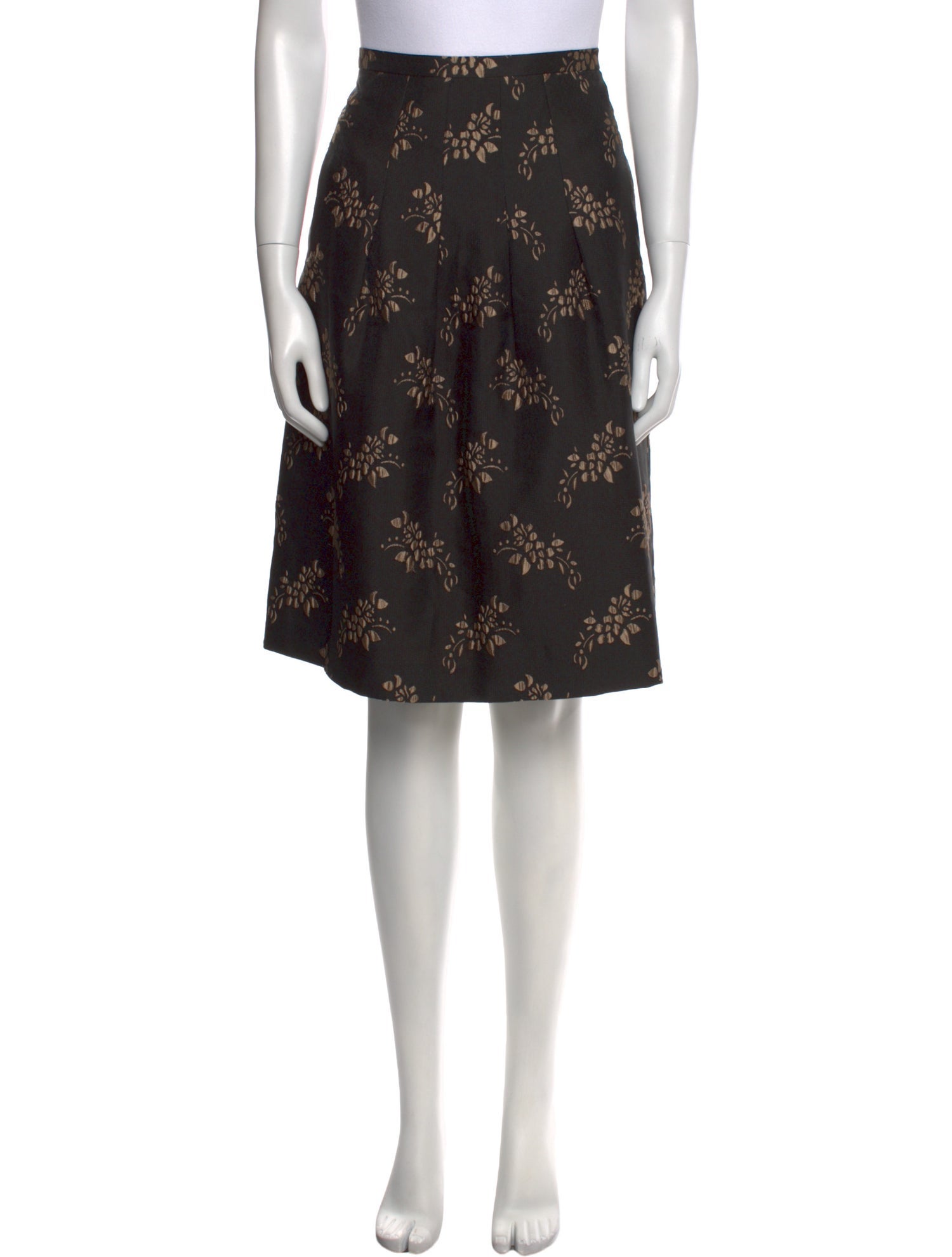 Max Mara Studio Floral Print Knee-Length Skirt