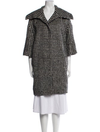 Max Mara Studio Alpaca Houndstooth Print Coat