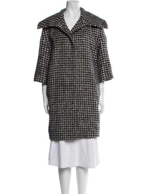 Max Mara Studio Alpaca Houndstooth Print Coat