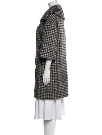 Max Mara Studio Alpaca Houndstooth Print Coat