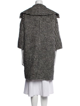 Max Mara Studio Alpaca Houndstooth Print Coat