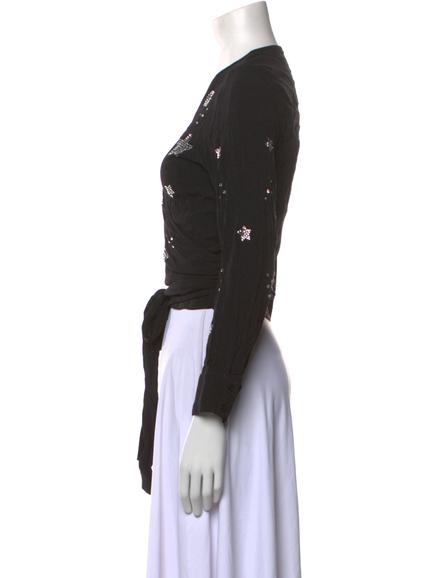 Max Mara Studio Floral Print V-Neck Crop Top