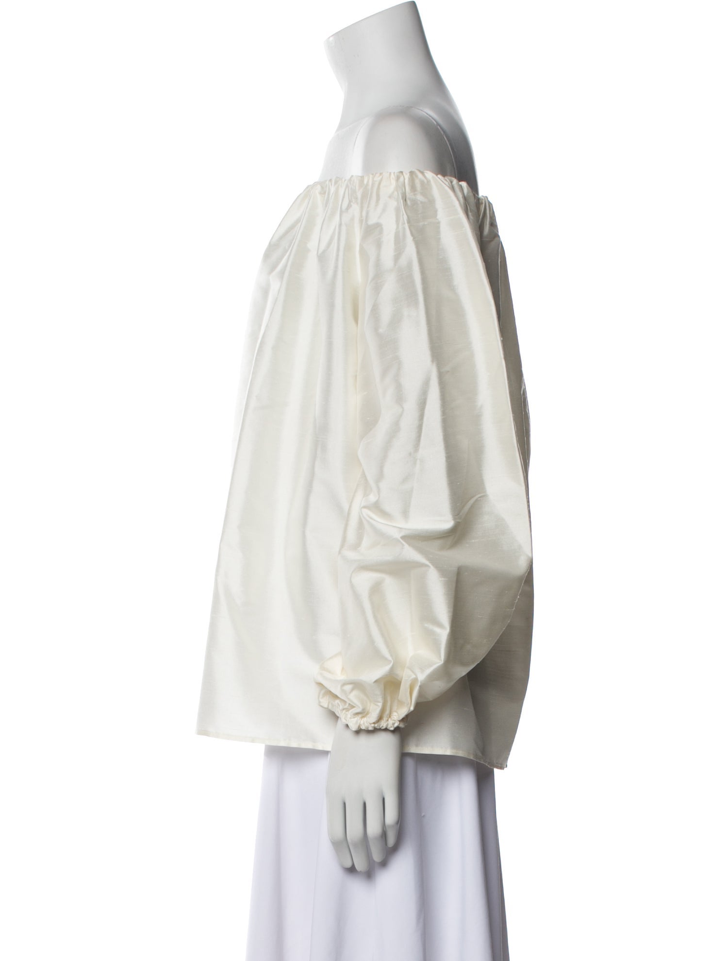 Max Mara Studio Off-The-Shoulder Long Sleeve Blouse