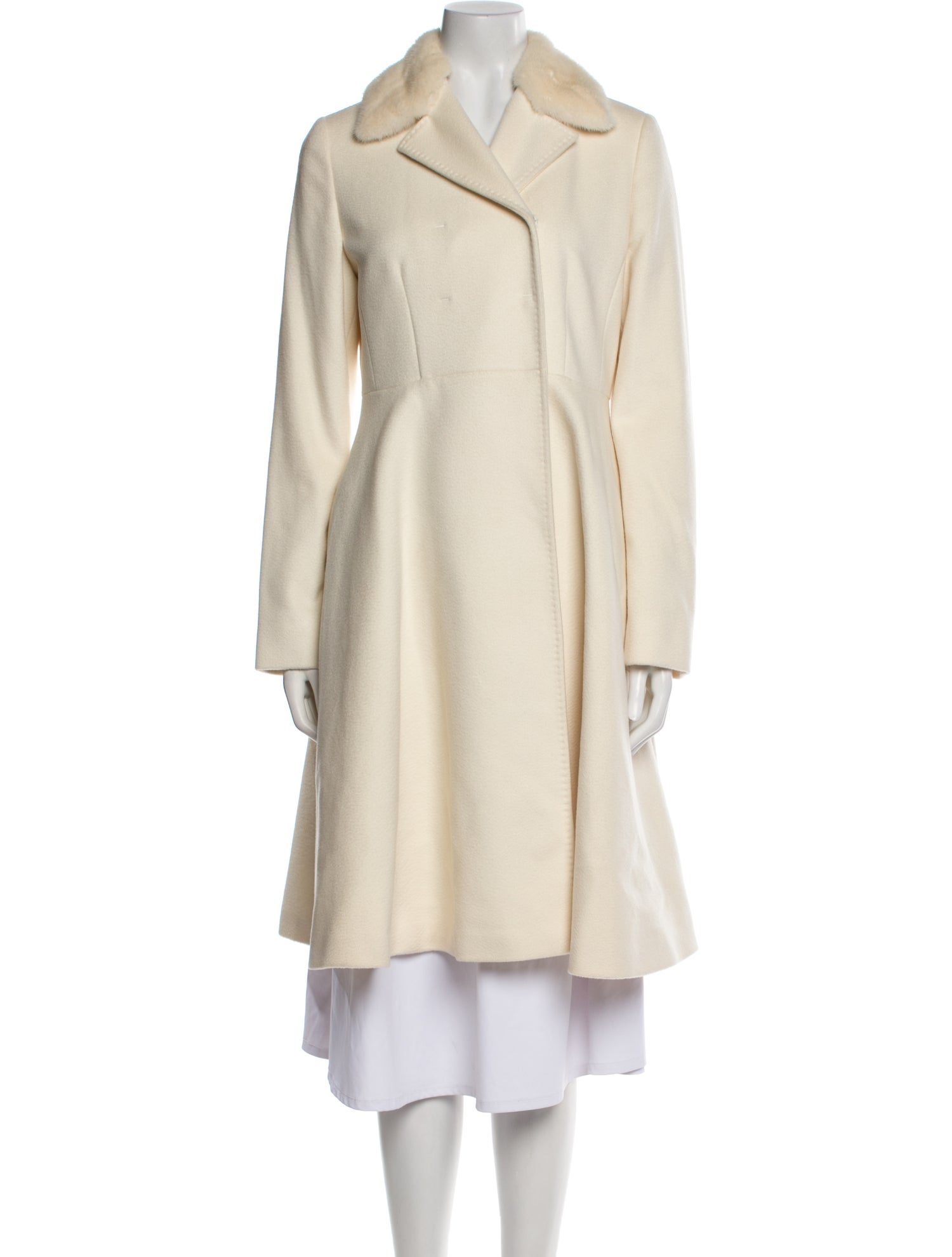Max Mara Studio Virgin Wool Faux Fur Coat