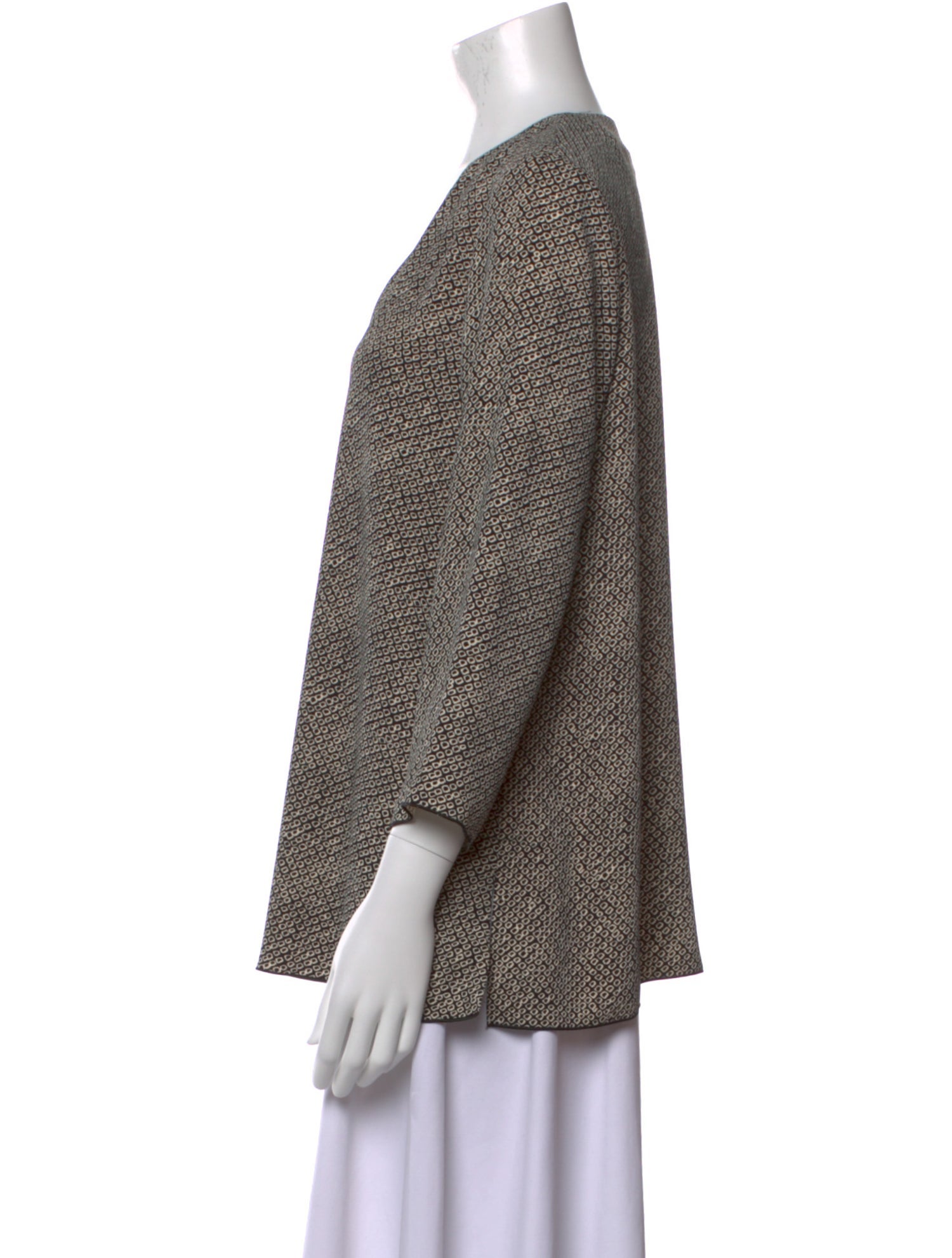 Max Mara Studio Printed V-Neck Blouse