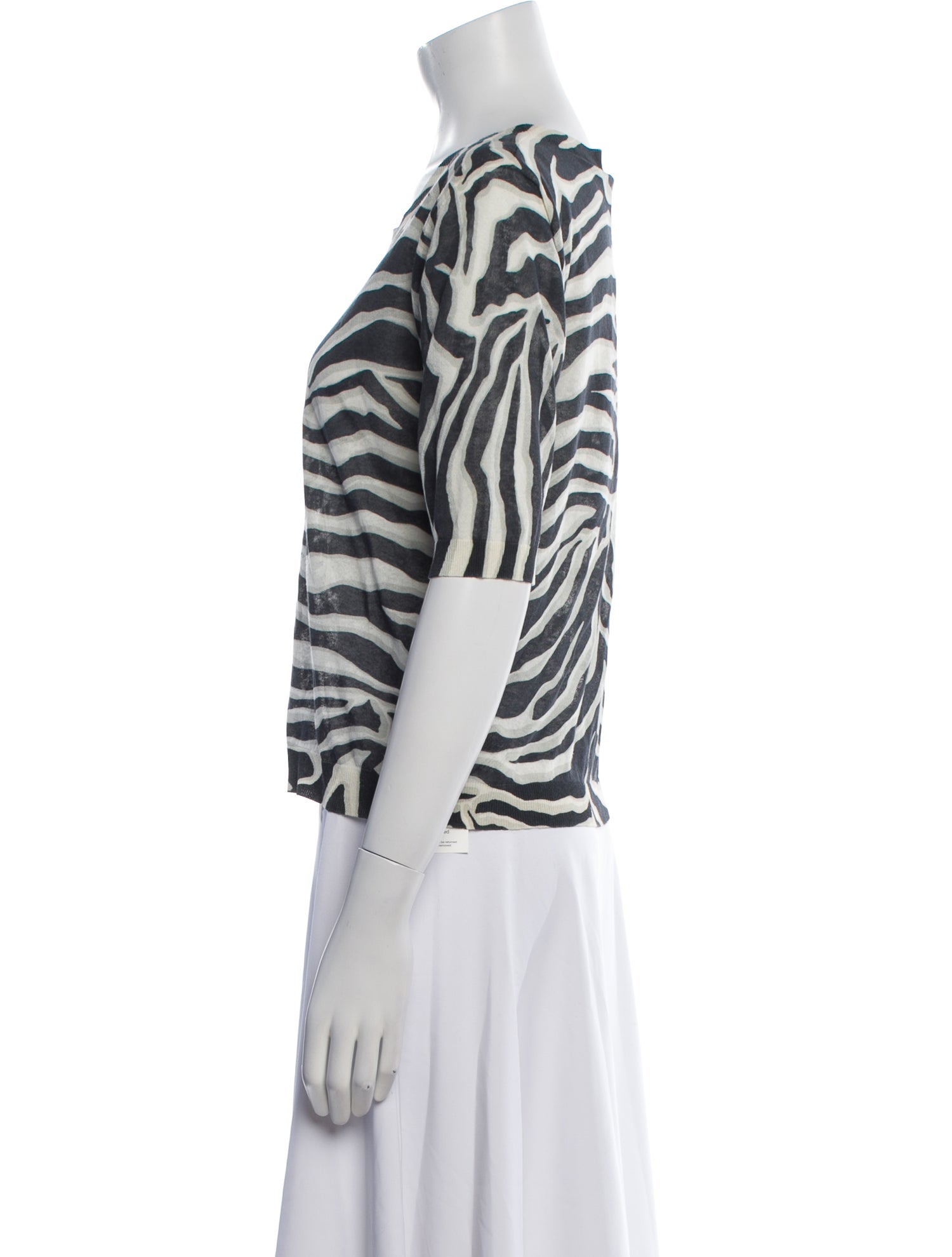 Max Mara Studio Animal Print Bateau Neckline Top w/ Tags
