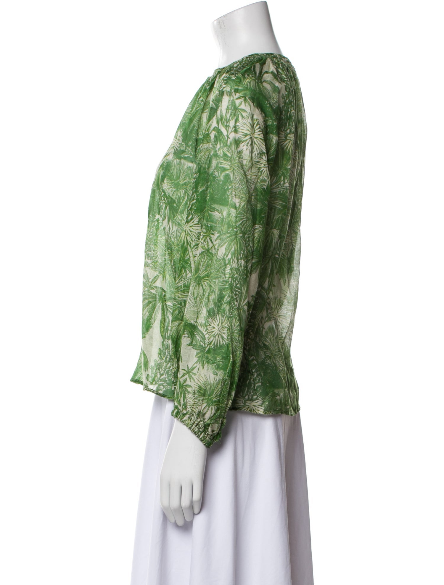 Max Mara Studio Printed Tie Neck Blouse