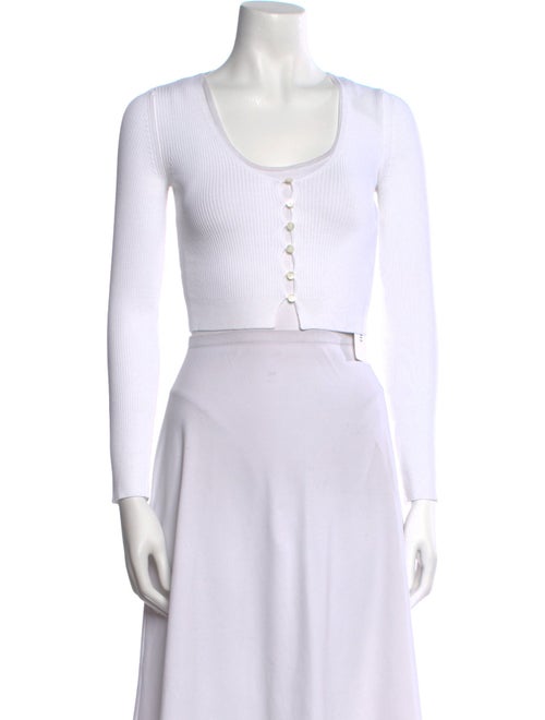 Max Mara Studio Scoop Neck Long Sleeve Crop Top