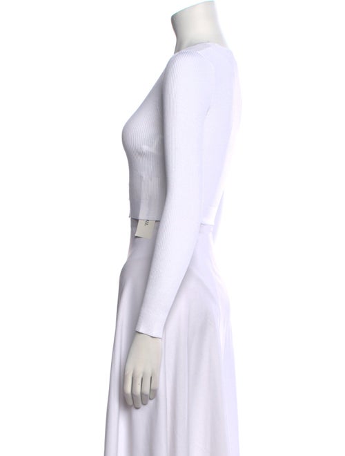 Max Mara Studio Scoop Neck Long Sleeve Crop Top