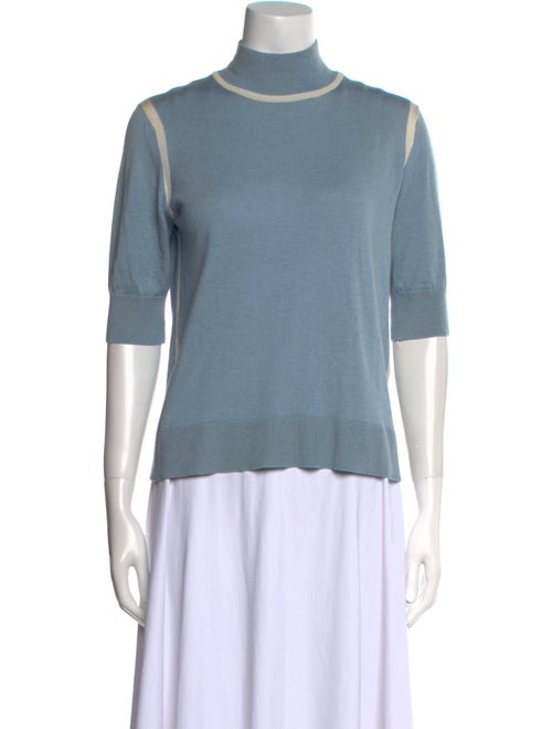 Max Mara Studio Silk Mock Neck Top