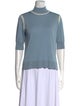 Max Mara Studio Silk Mock Neck Top