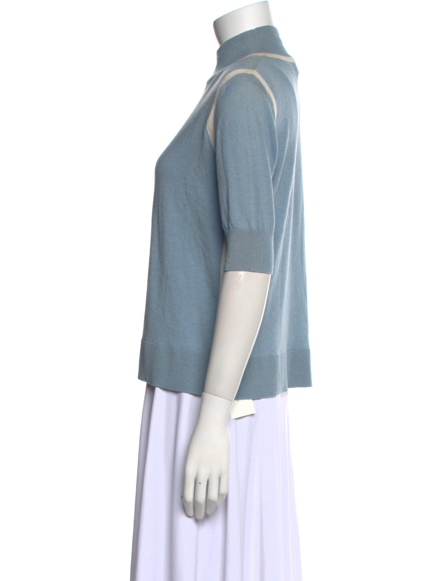 Max Mara Studio Silk Mock Neck Top