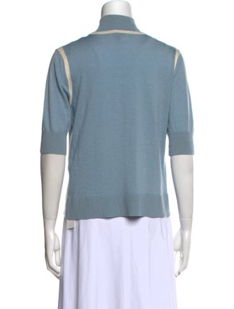 Max Mara Studio Silk Mock Neck Top