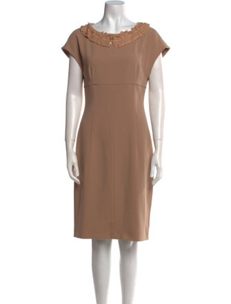 Max Mara Studio Bateau Neckline Knee-Length Dress