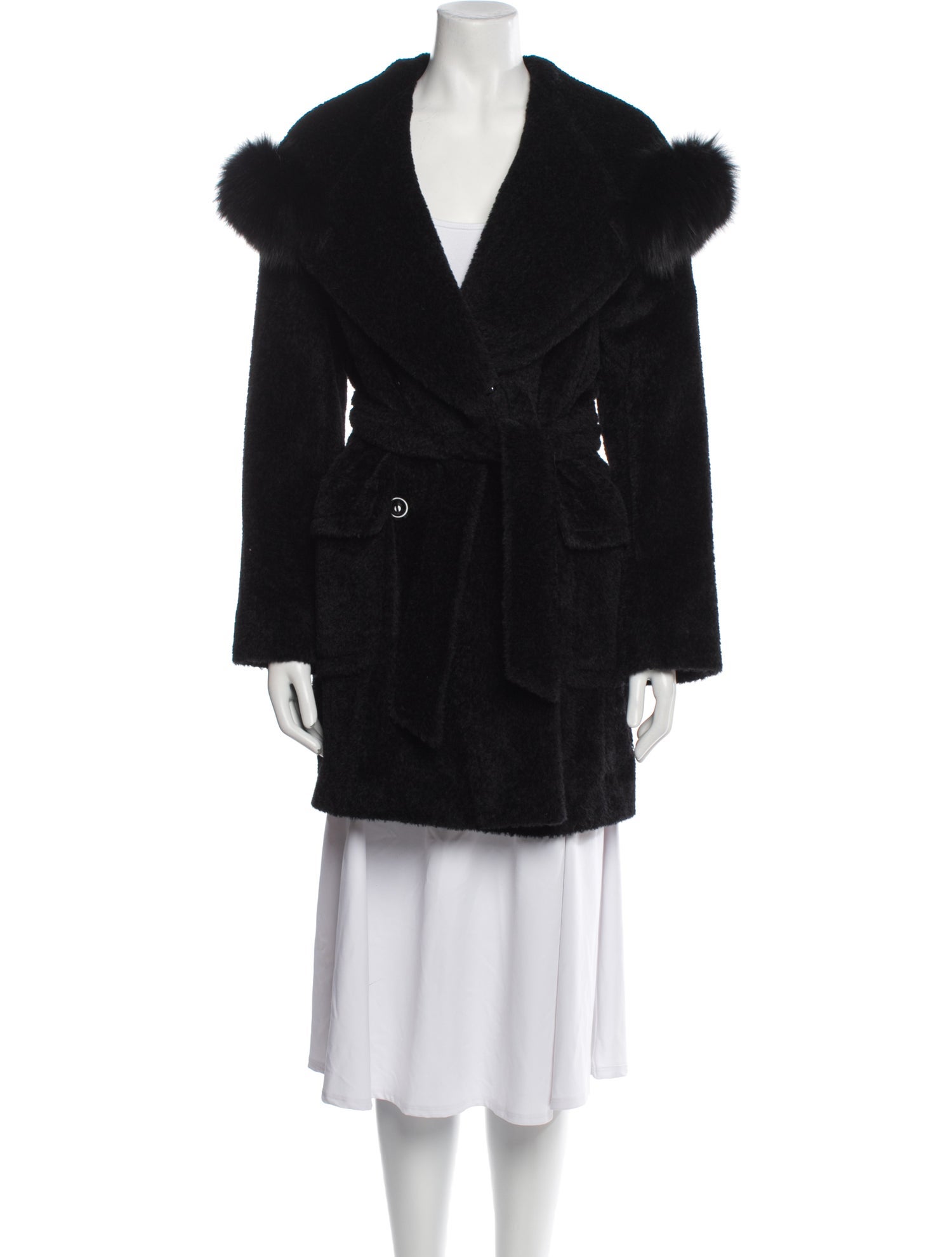 Max Mara Studio Alpaca Faux Fur Coat