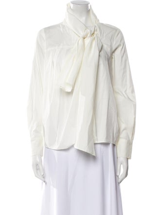 Max Mara Studio Mock Neck Long Sleeve Blouse