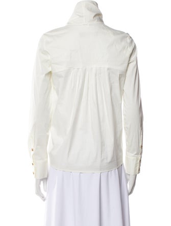 Max Mara Studio Mock Neck Long Sleeve Blouse